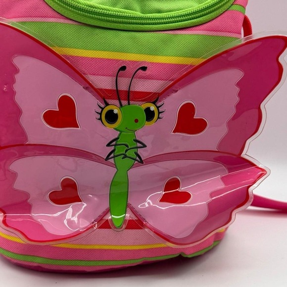 Sunny Patch Butterfly Mini Backpack Pink Green Striped Girls School Bag - Picture 3 of 8